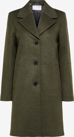 Selected Femme Curve Between-Seasons Coat 'Sasja' in Green: front