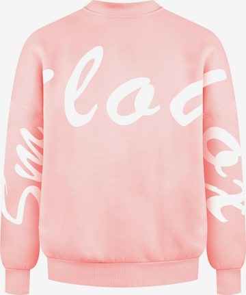 Sweat-shirt ' Liquid Brail ' Smilodox en rose : devant