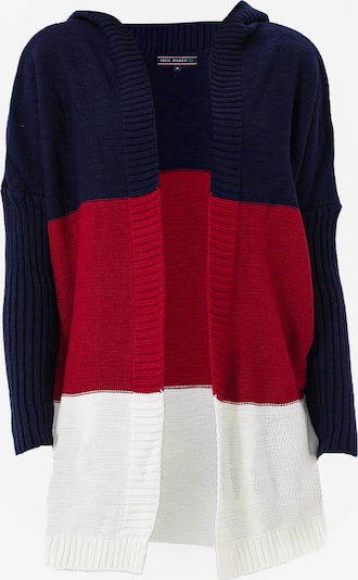 Geacă tricotată Felix Hardy pe bleumarin / roşu închis / alb, Vizualizare produs