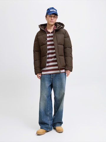 JACK & JONES Winterjas 'JORINWOOD' in Bruin