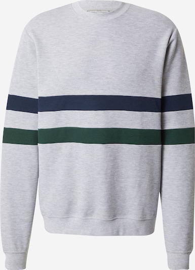 Guido Maria Kretschmer Men Sweat-shirt 'Mika' en bleu marine / gris chiné / vert foncé, Vue avec produit