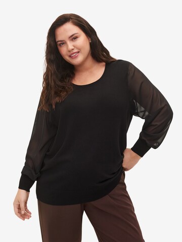 Zizzi Pullover 'Carrie' in Schwarz: predná strana