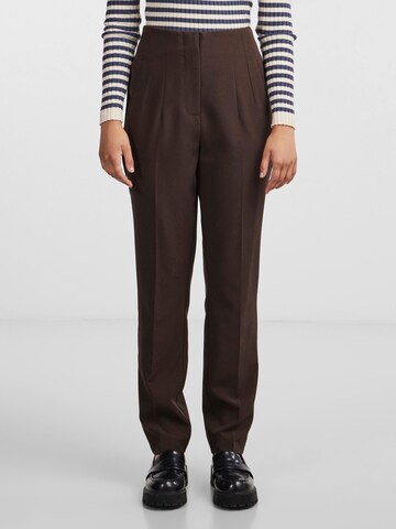 PIECES Regular Trousers 'NIYLAH' in Brown