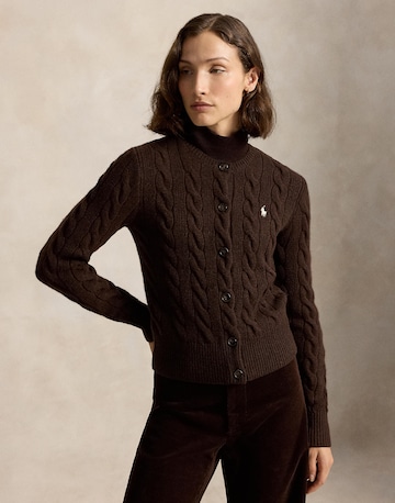 Polo Ralph Lauren Плетена жилетка в кафяво: отпред