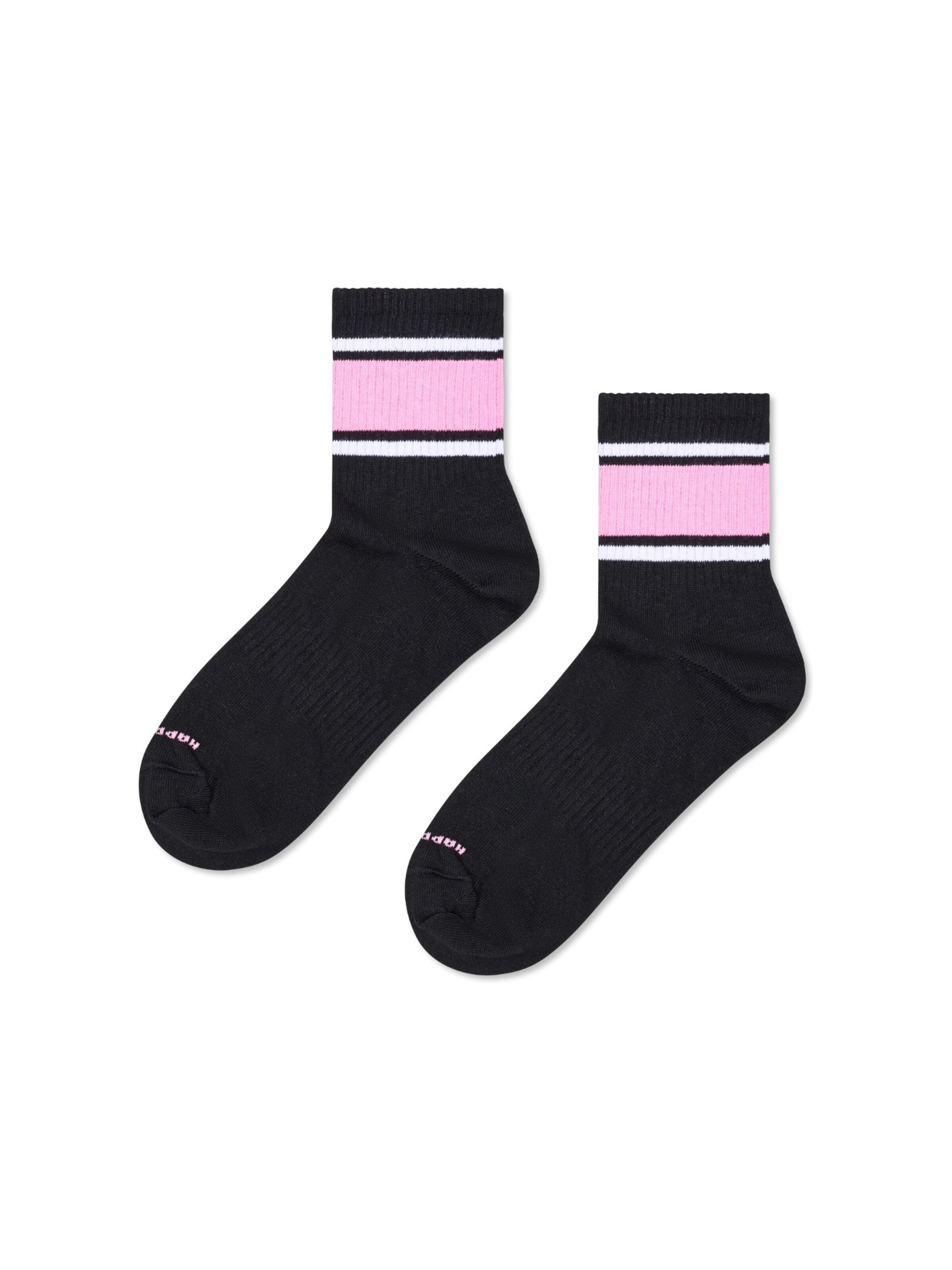 Happy Socks Socks '5-Pack Simple Stripe Short Crew Sock' in Black