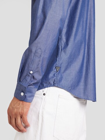 GUESS Regular Fit Hemd in Blau