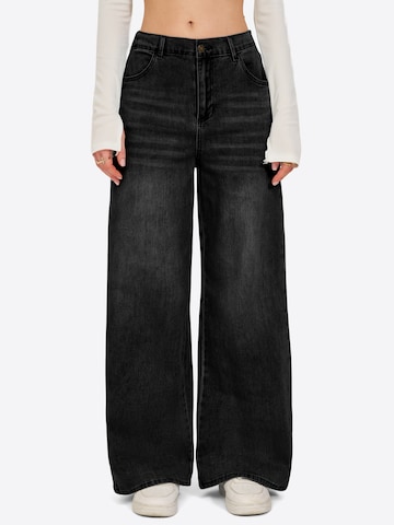 Imily Bela Wide leg Jeans in Zwart: voorkant