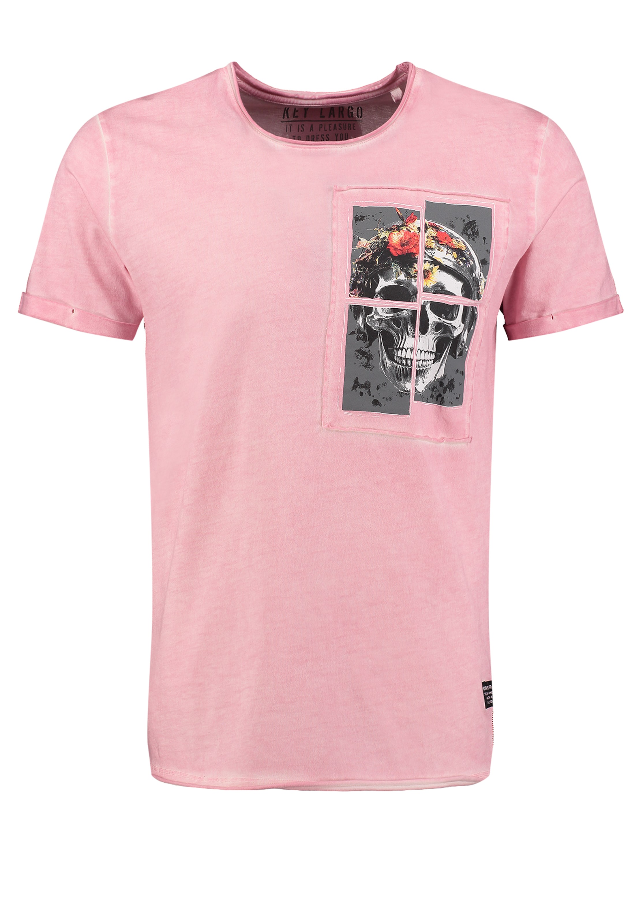 Key Largo Shirt 'KLFLOWER POWER' in Rood: voorkant