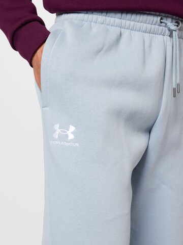 UNDER ARMOUR Zúžený strih Športové nohavice 'Essential' - Modrá