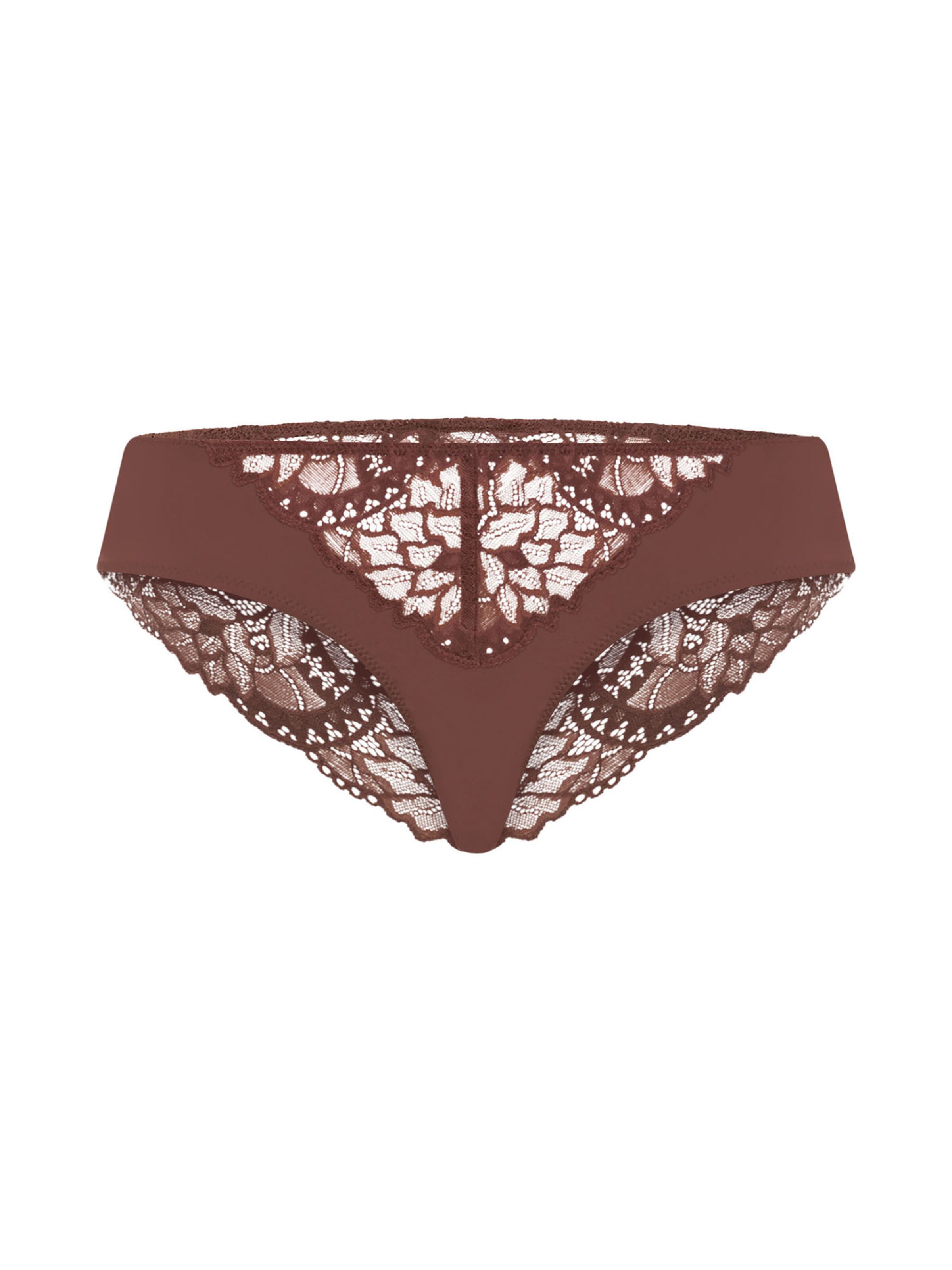 Slip ' Azelia ' Hanro en marron : devant