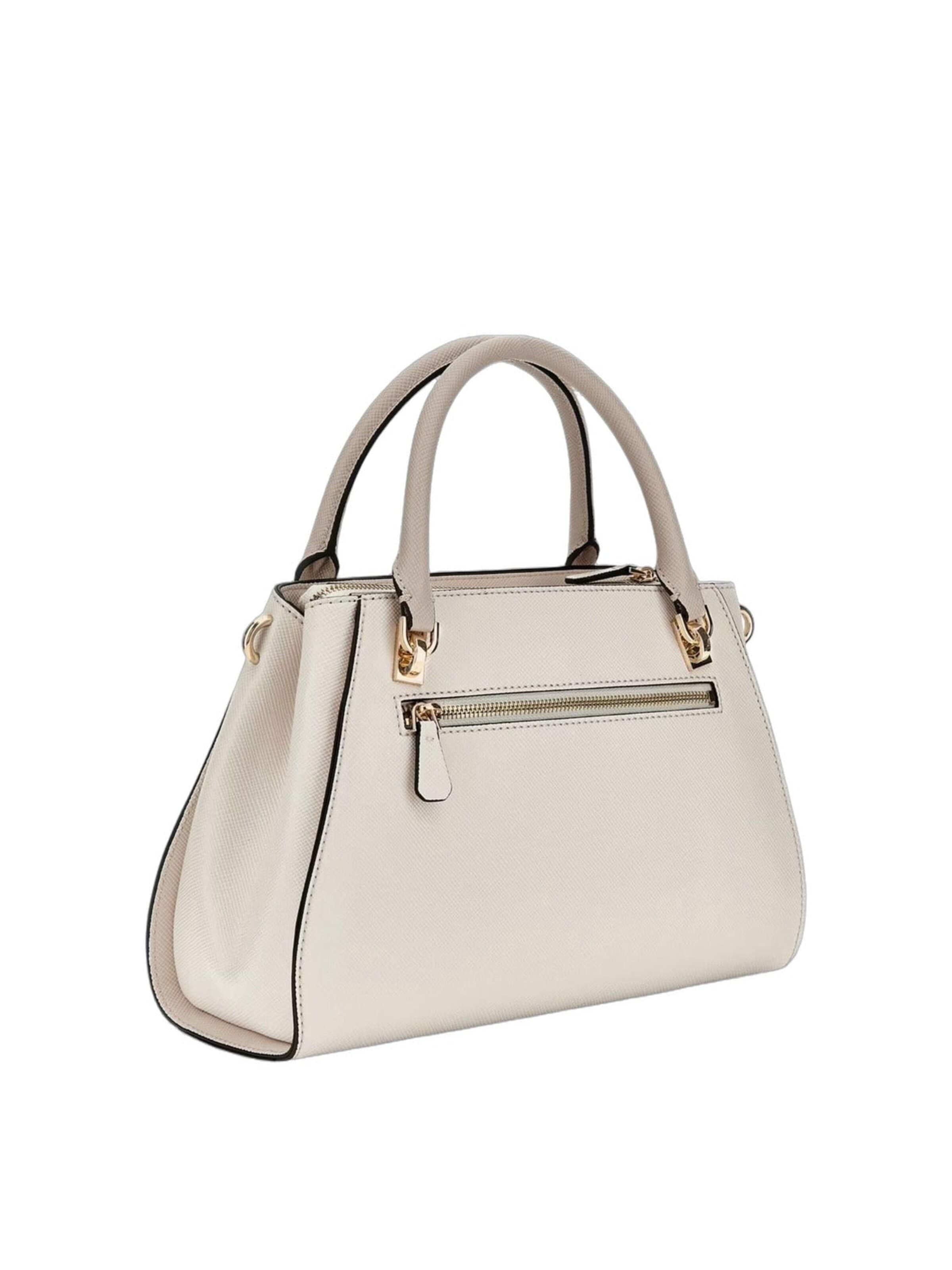 balta GUESS Rankinė 'Guess Sac Bandoulière Bramina Small Satche Off White/Taupe'
