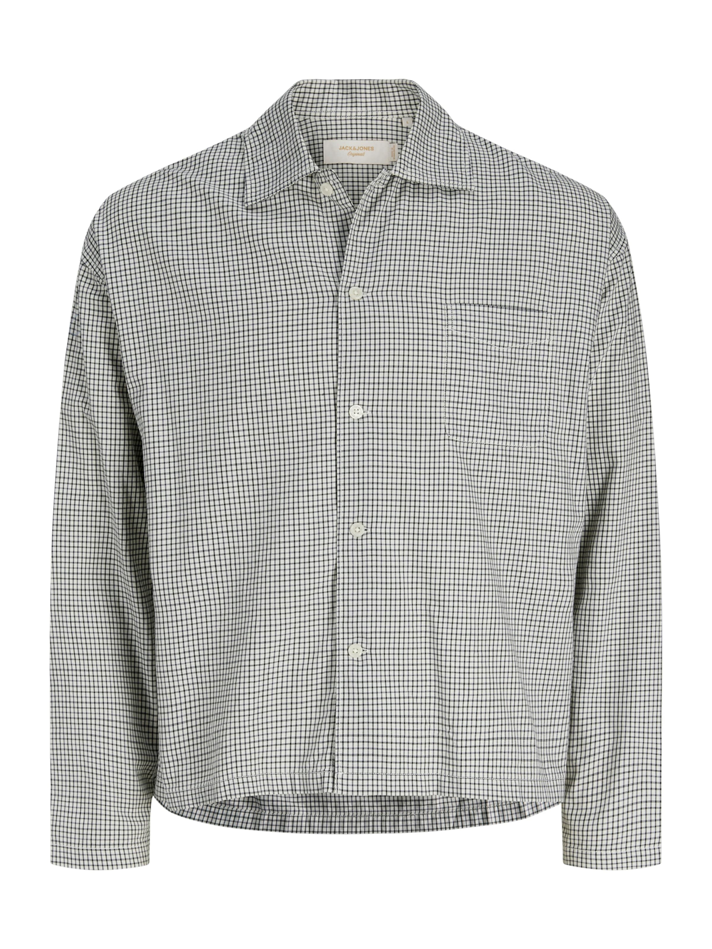 JACK & JONES Button Up Shirt 'JORAustin' in Grey / Black / White, Item view