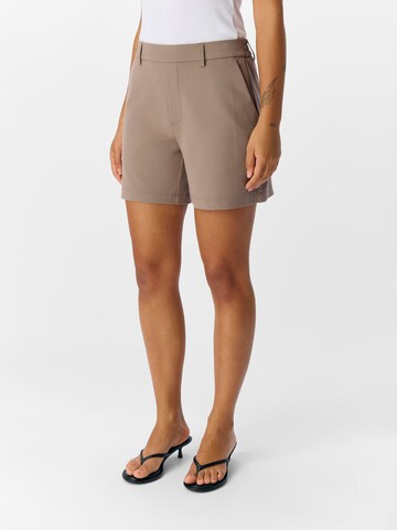 OBJECT Regular Trousers 'OBJLisa' in Beige: front
