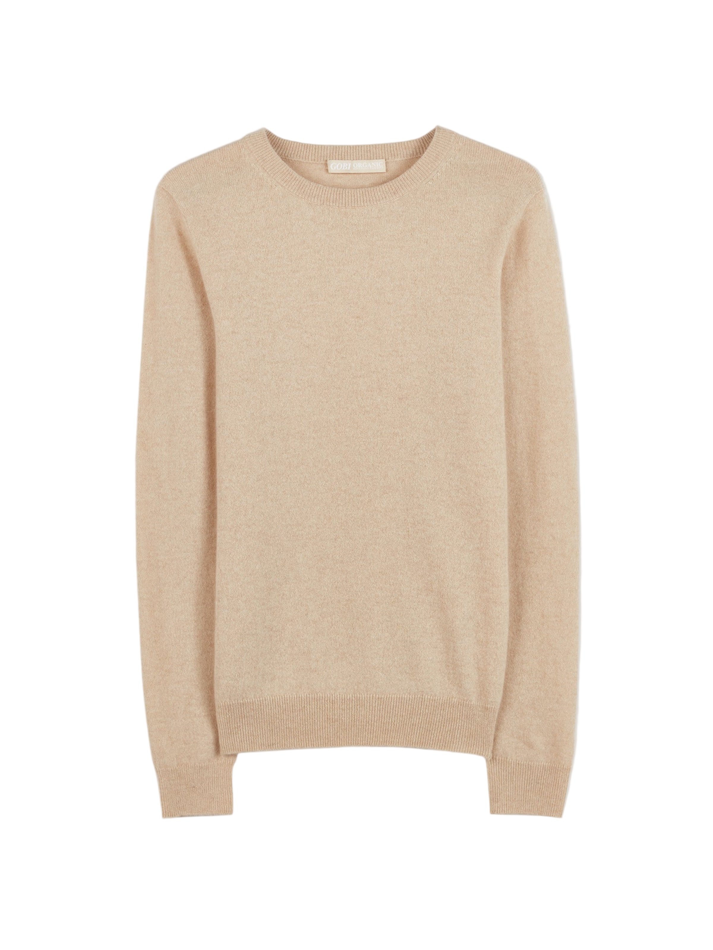 GOBI Cashmere Trui 'Women's Essential Cashmere Crewneck Sweater' in Beige: voorkant