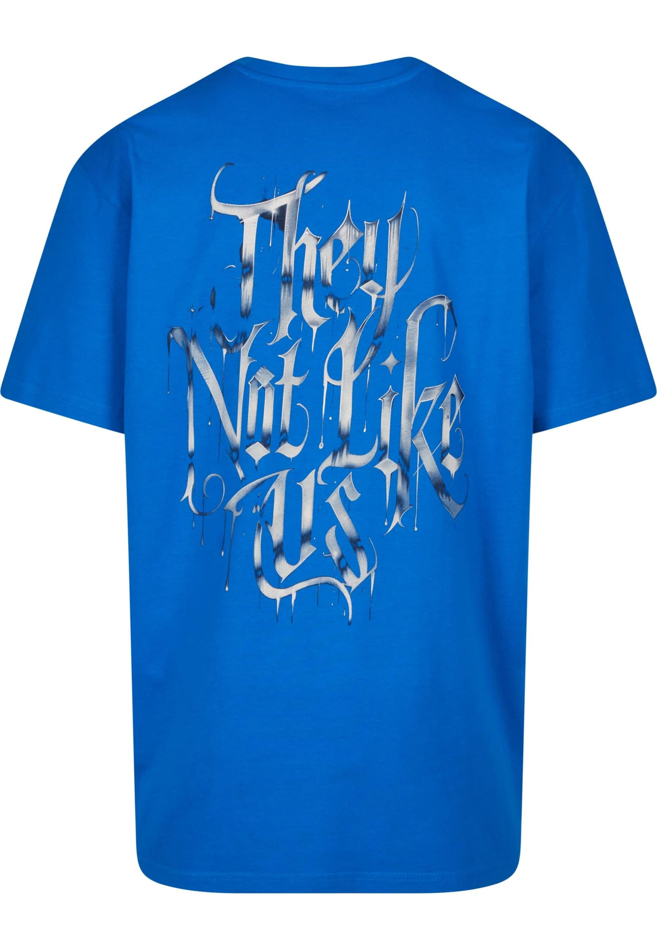 MT Upscale Tričko 'Not Like Us' – modrá