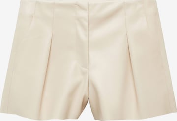 MANGO Regular Pleated Pants 'LAOS' in Beige: front