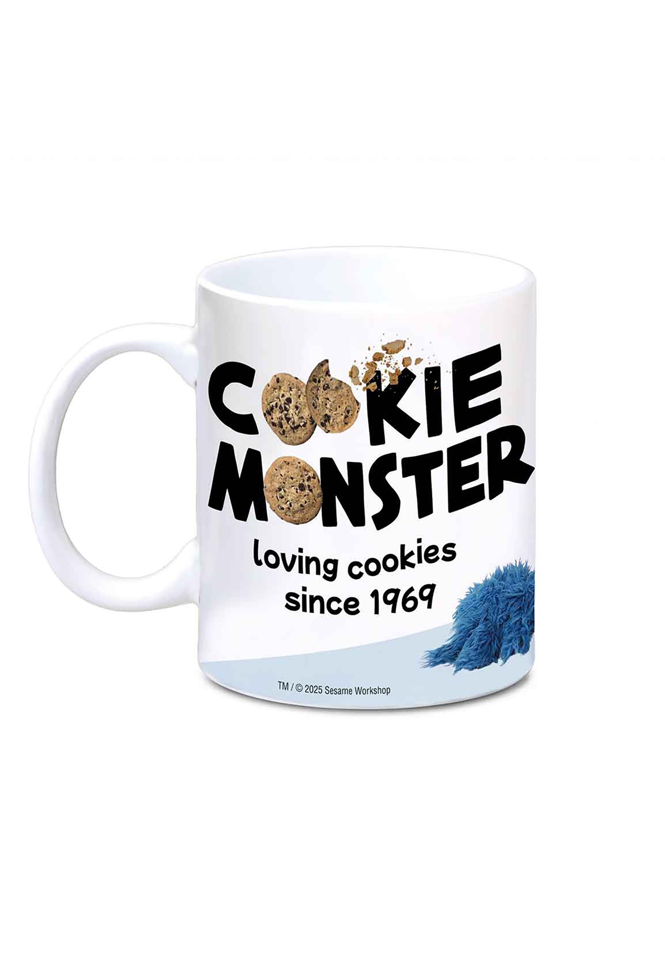 LOGOSHIRT Kop 'Sesamstrasse - Cookie Monster since 1969' in Wit