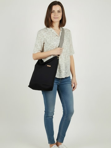SANUMI Crossbody Bag 'Canvas Hobobag' in Black: front