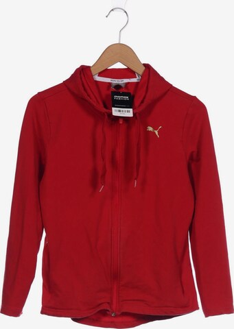 PUMA Sweatshirt & Zip-Up Hoodie in M in Red: front