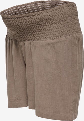 Only Maternity Regular Shorts 'OLMSIESTA' in Braun: Vorderseite