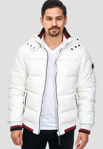 INDICODE JEANS Winter Jacket 'Marlon' in White: front