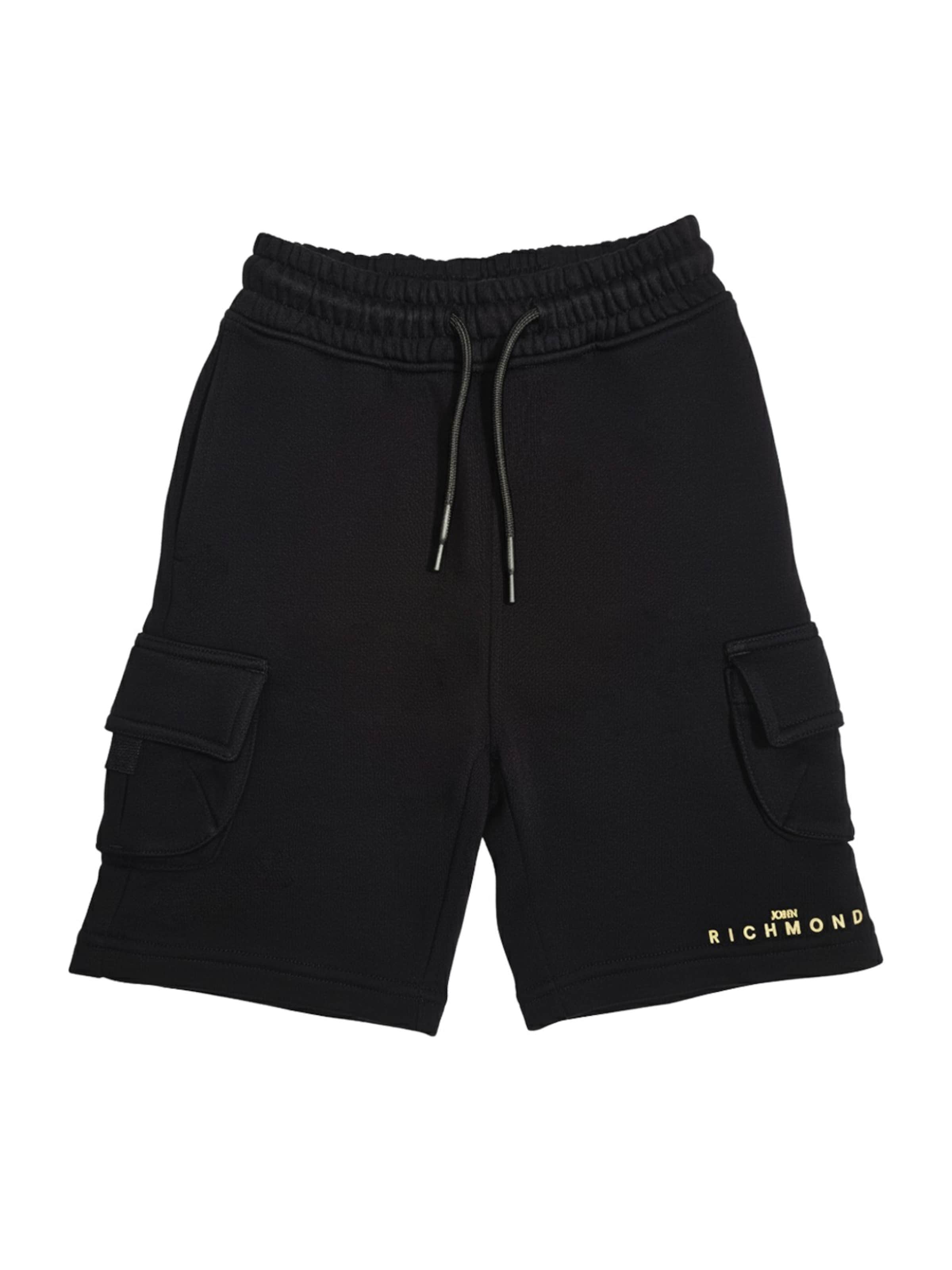 John Richmond Regular Broek 'Bermuda felpa nero per bambino' in Zwart: voorkant