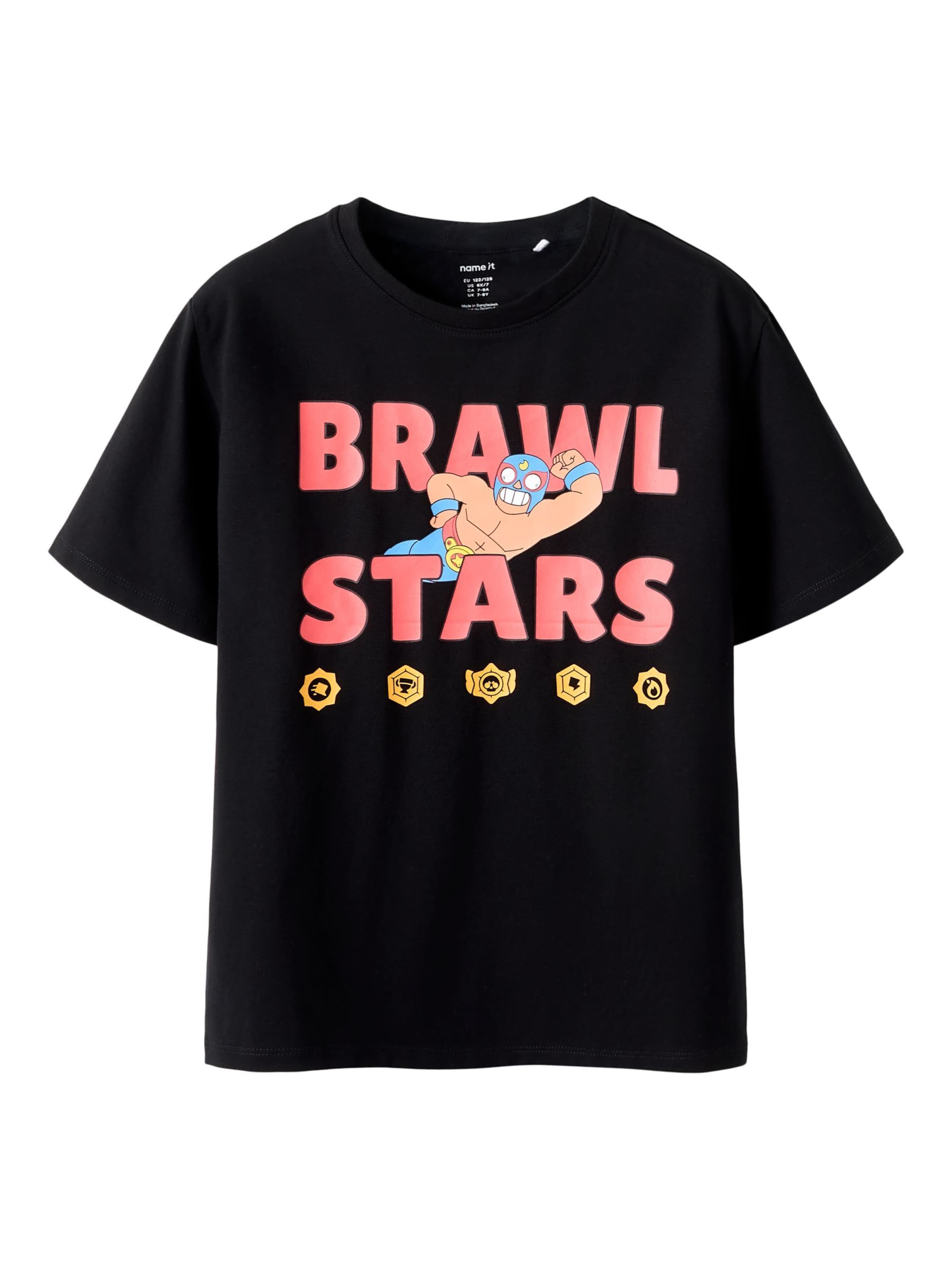 NAME IT Shirt 'Brawl Stars' in Zwart: voorkant