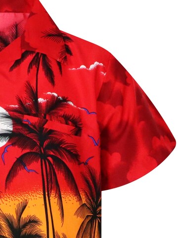 King Kameha Shirt 'Beach' in Red