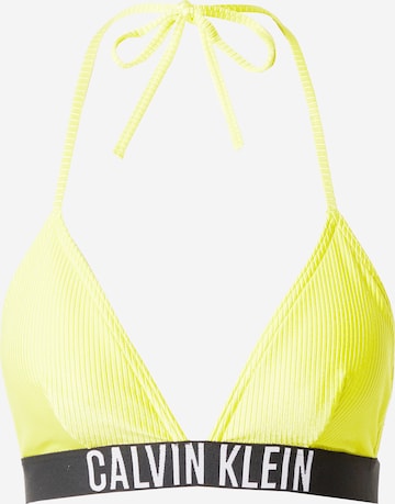 Calvin Klein Swimwear حمالة صدر مثلثة قطعة علوية من البيكيني بلون أصفر: الأمام