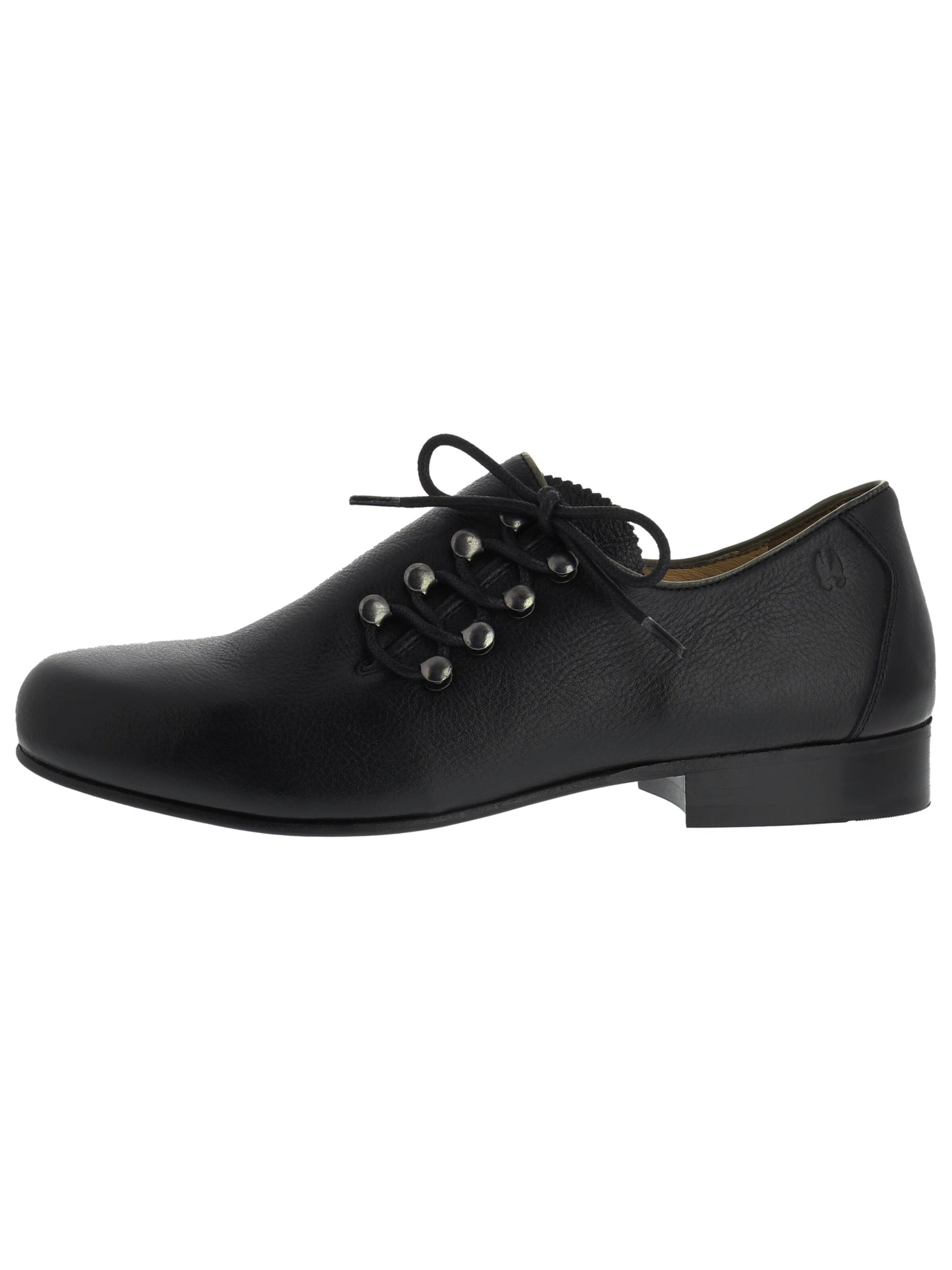 RAUSCHZEIT Traditional Shoes 'PLATTLER' in Black: front
