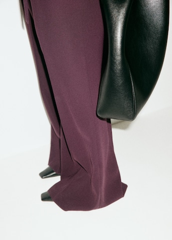 MANGO Flared Pleated Pants 'IGUANA' in Red