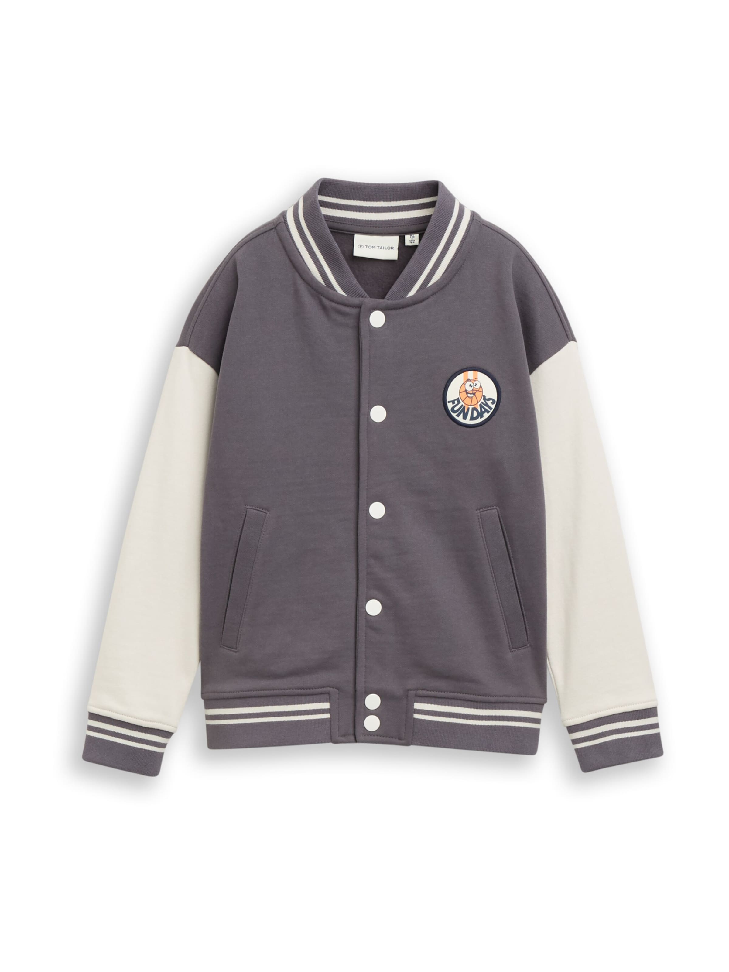 TOM TAILOR - Sudadera con cremallera en gris: frente