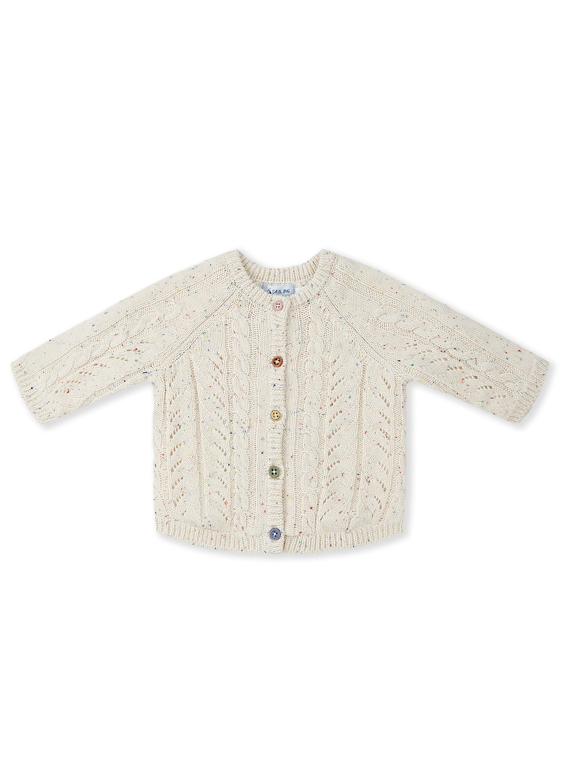 Sailing Knit Cardigan in White: front