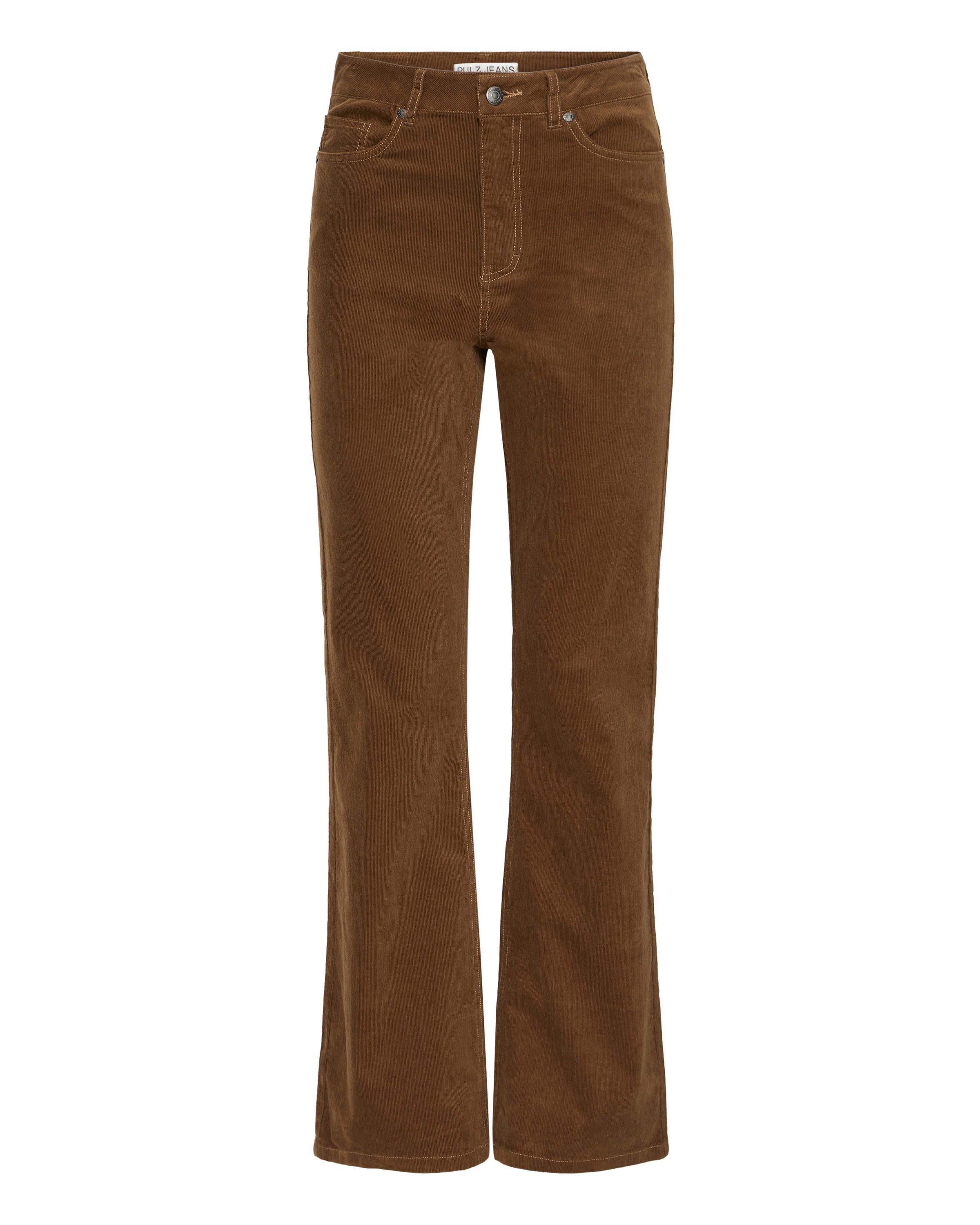 évasé Pantalon 'PZSally' Pulz en marron : devant