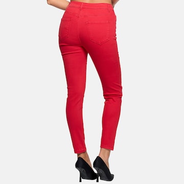 Elara Skinny Jeans in Red