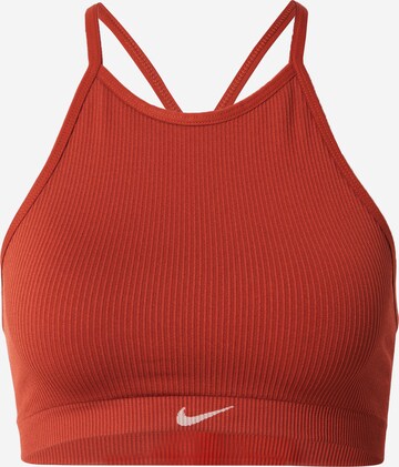 Bustier Soutien-gorge de sport NIKE en orange : devant