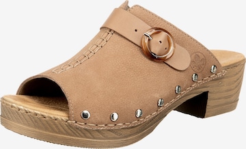 Rieker Mules in Beige: front