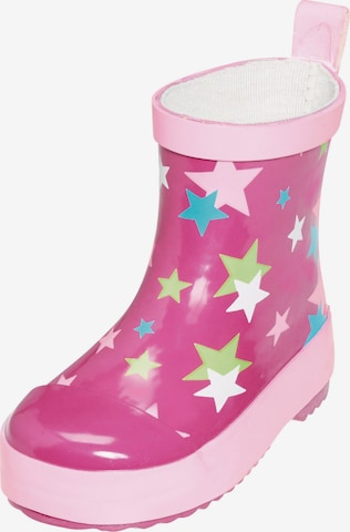 Bottes en caoutchouc PLAYSHOES en rose : devant