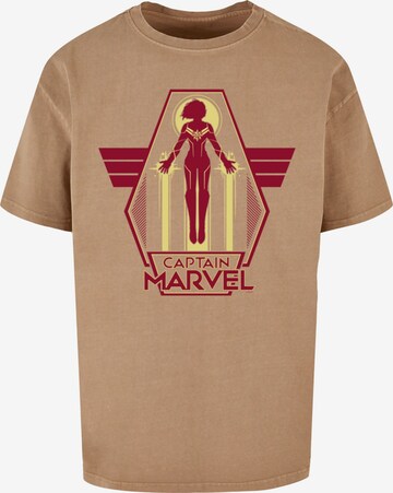 Maglietta 'Captain Marvel - Flying Warrior' di ABSOLUTE CULT in beige: frontale