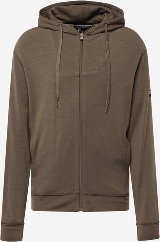 super.natural Athletic Zip-Up Hoodie in Grey: front