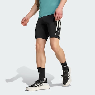 melns ADIDAS PERFORMANCE Šaurs Sporta bikses 'Adizero': no priekšpuses