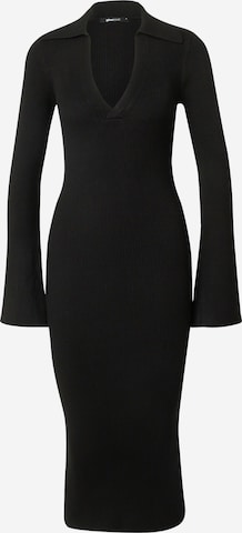 Gina Tricot Pletena obleka | črna barva: sprednja stran