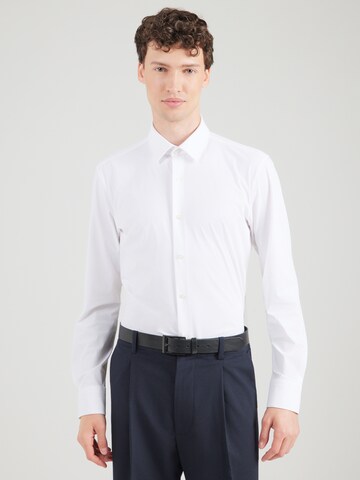Coupe regular Chemise business 'HANK' BOSS en blanc : devant