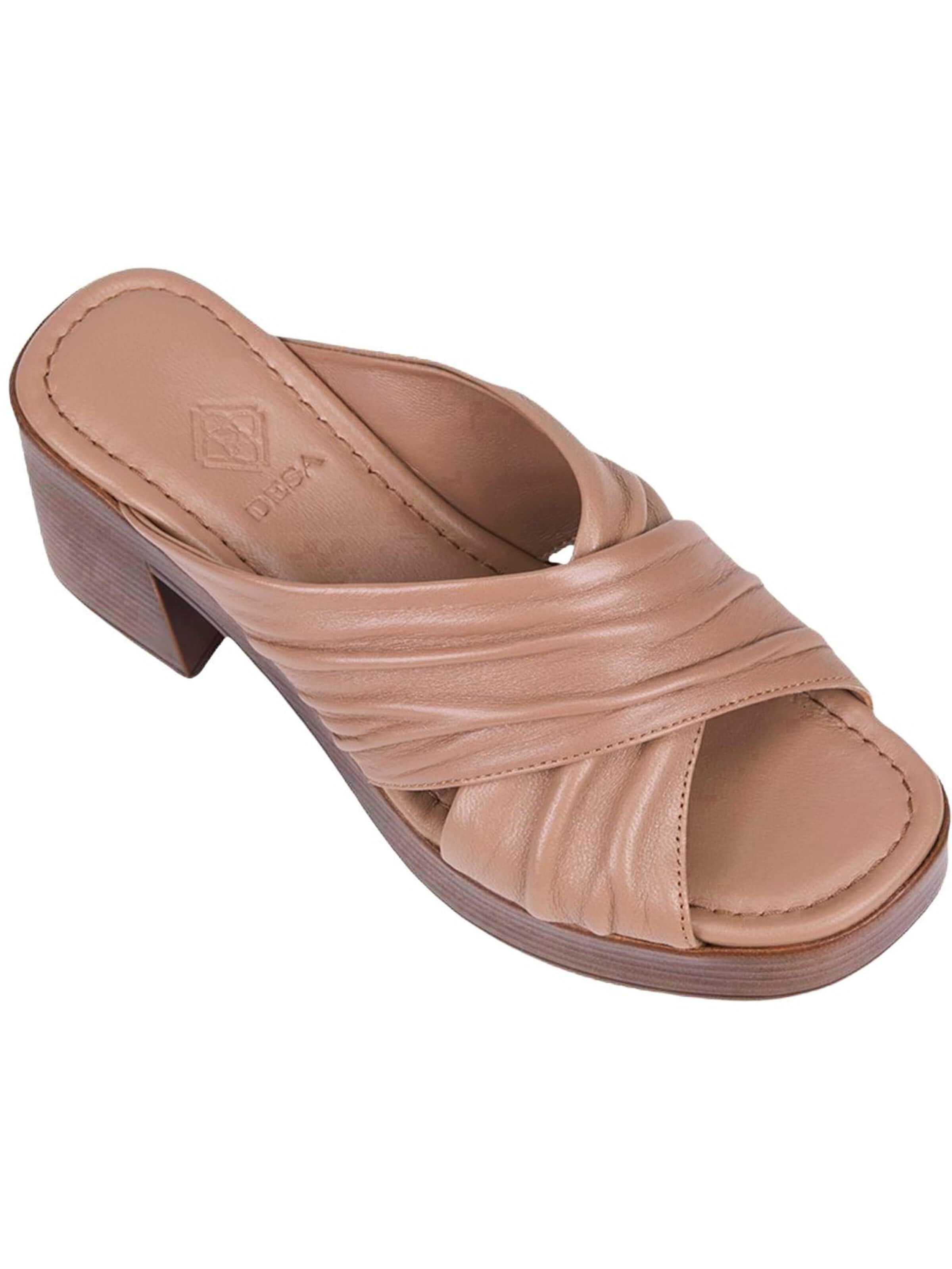 Desa Huisschoenen 'Plattformrutschen' in Beige