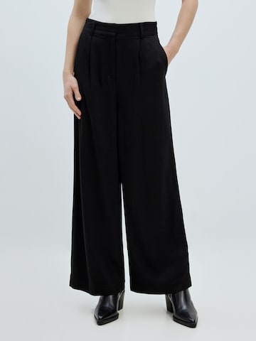 EDITED Wide leg Pleated Pants 'Kelly' in Black: front