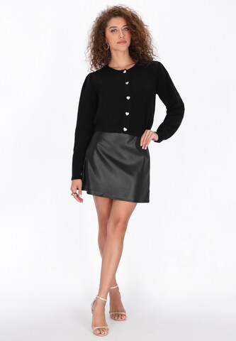 faina Knit Cardigan in Black