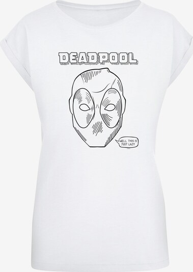ABSOLUTE CULT T-shirt 'Deadpool - This Is Just Lazy' en noir / blanc, Vue avec produit