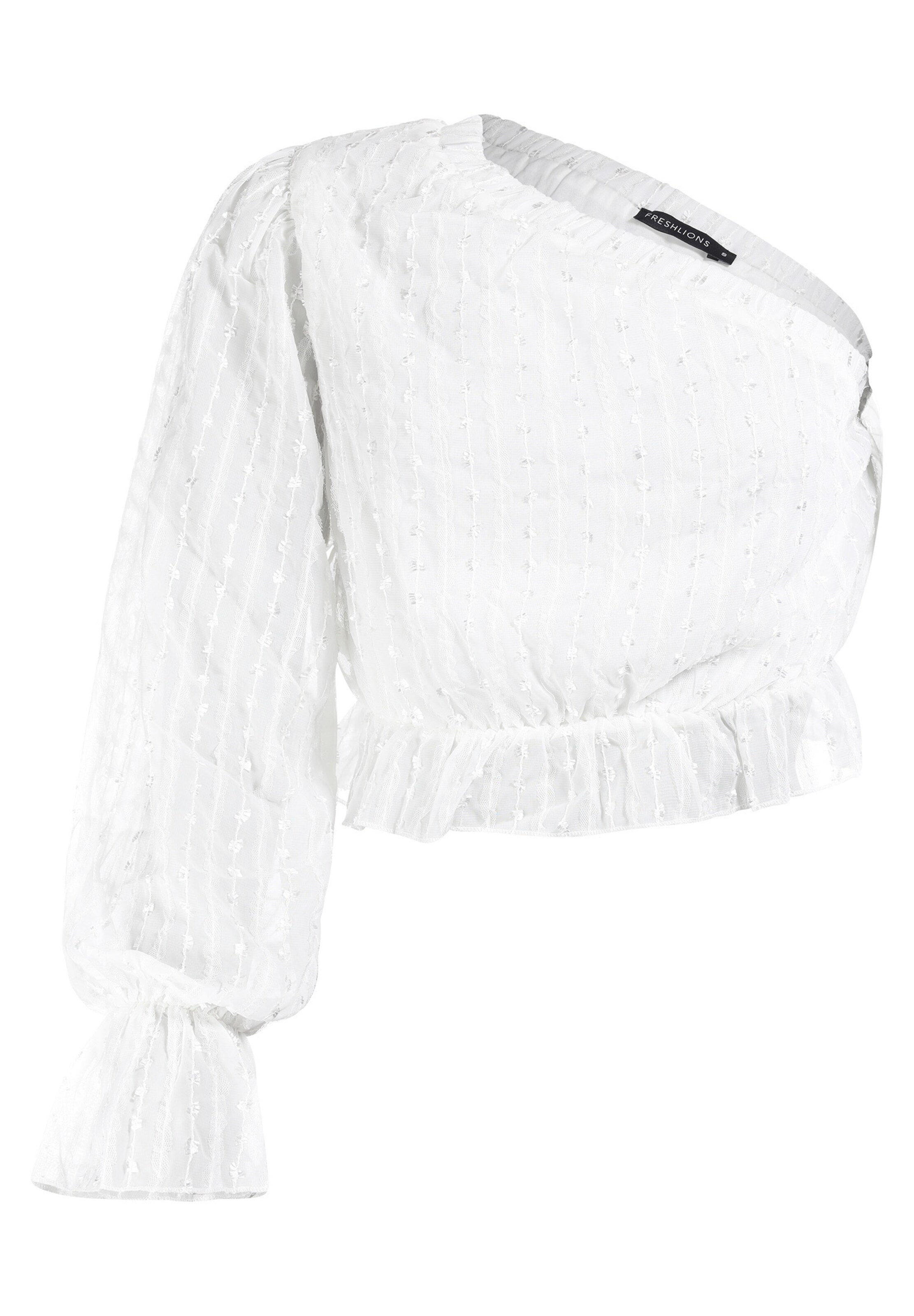 FRESHLIONS Langarmbluse in Weiß: Vorderseite