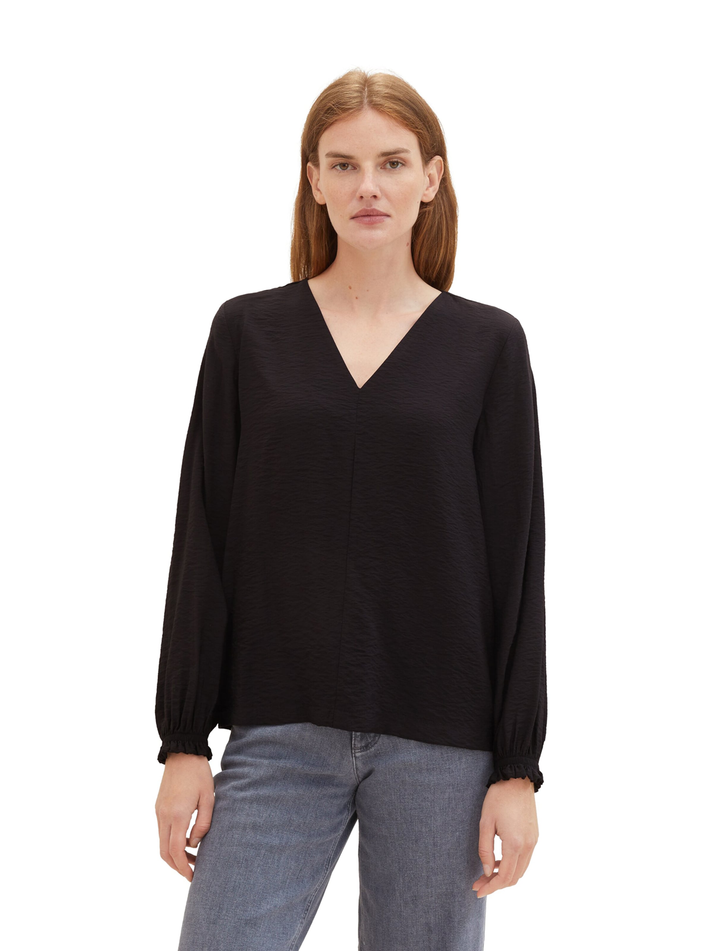 TOM TAILOR Bluse in Schwarz: Vorderseite