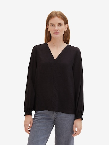 TOM TAILOR Blouse in Zwart: voorkant